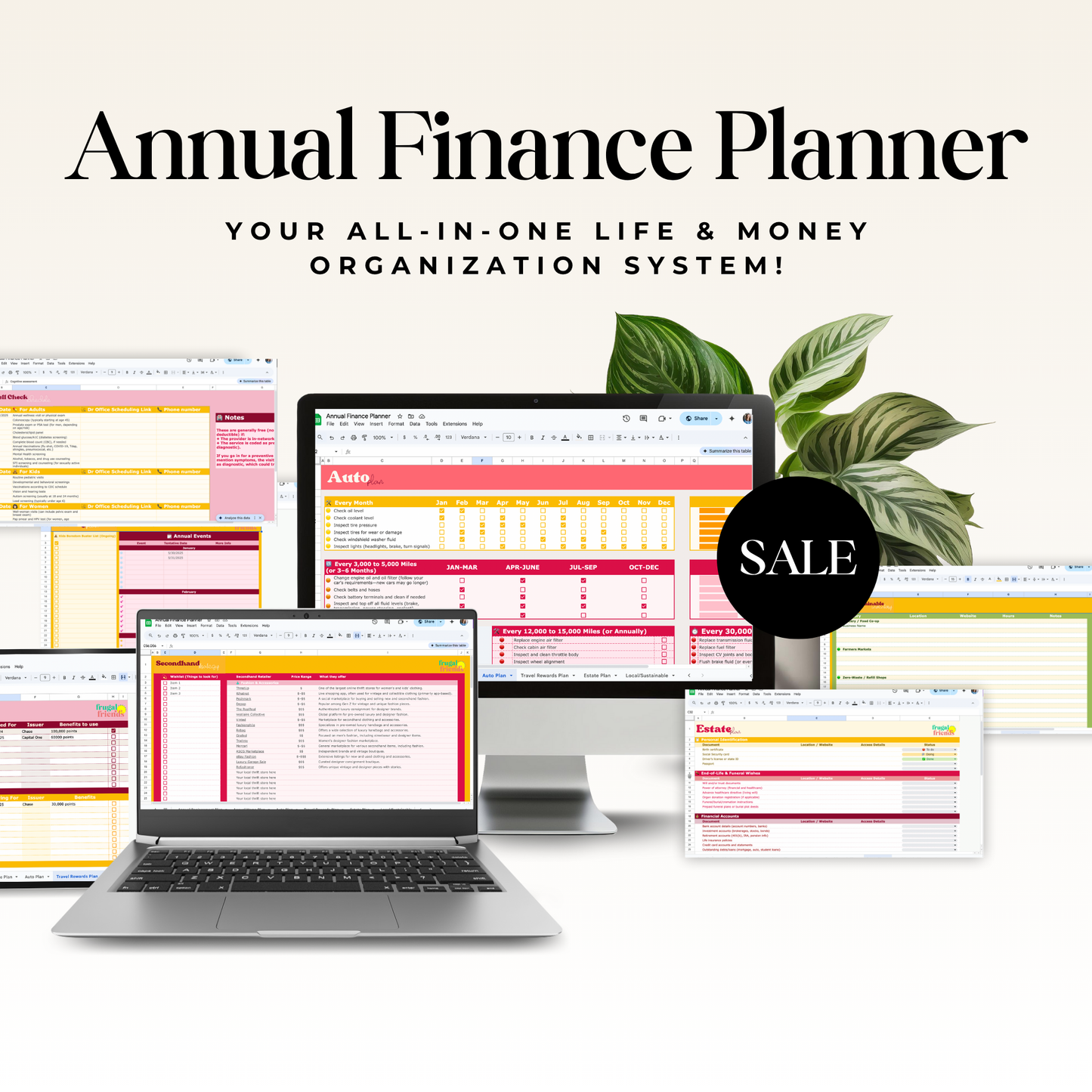 Annual Finance Planner - Your All-in-One Life & Money Organization System!