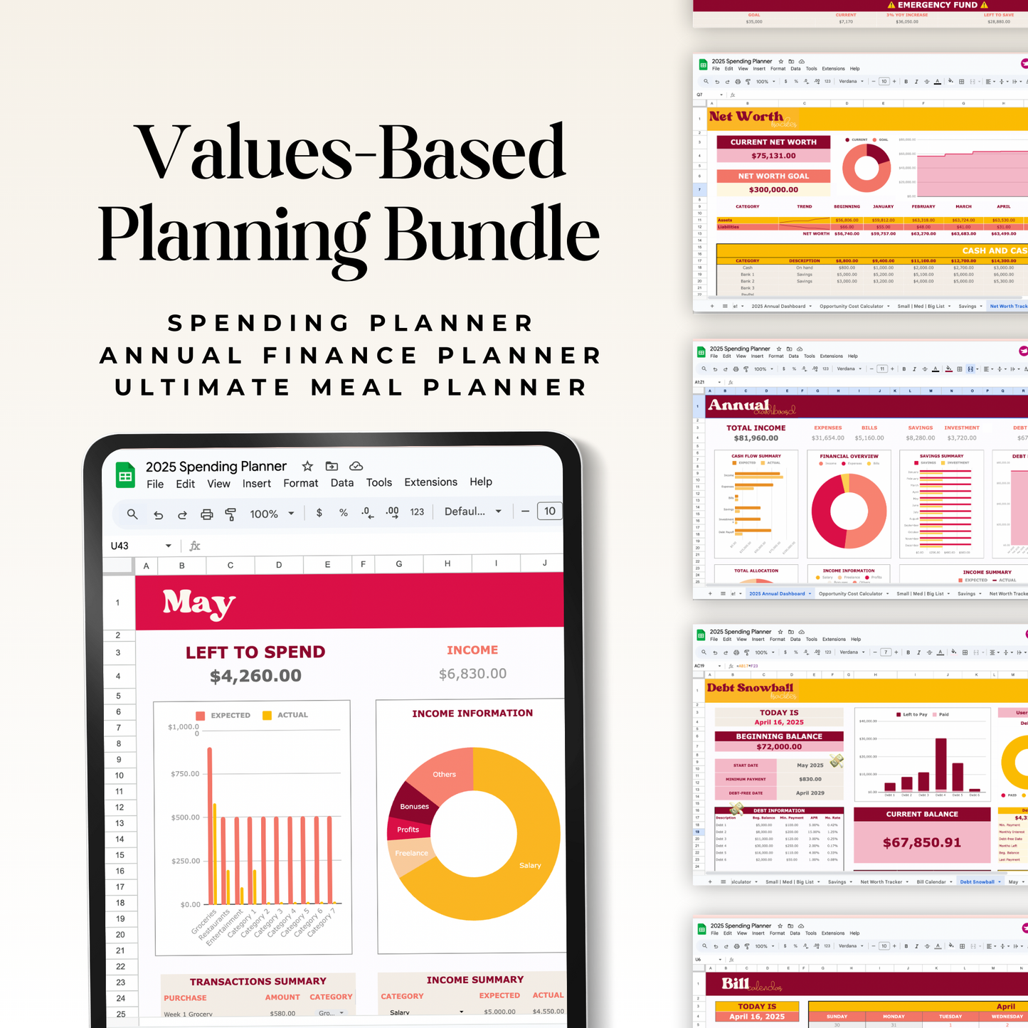 Values-Based Planner BUNDLE (All 3 Spreadsheets!)